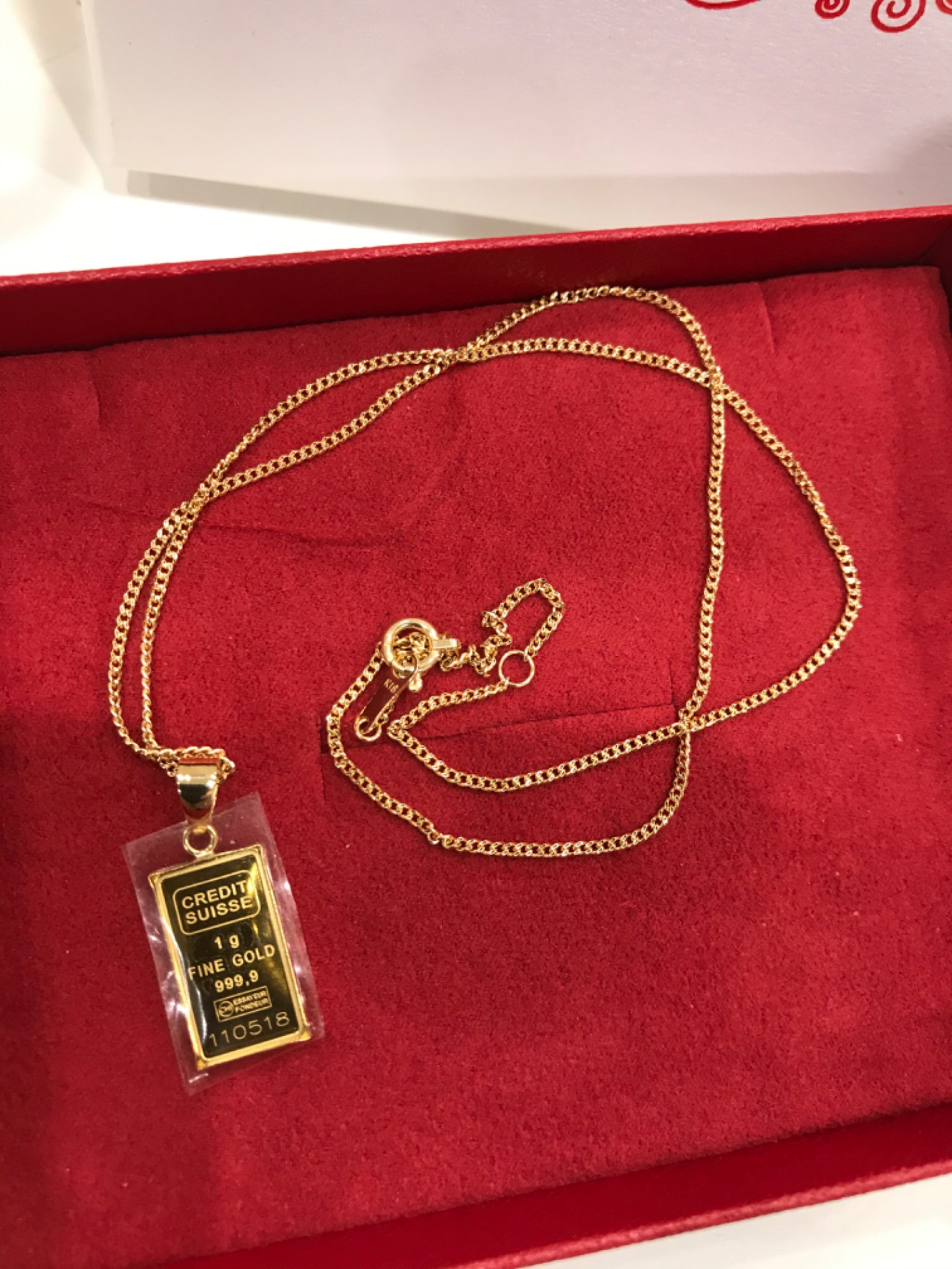 金のネックレスを京都市山科区の女性からお買取しました。